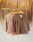 Beige, light pink and brown Teddy fabric jackets