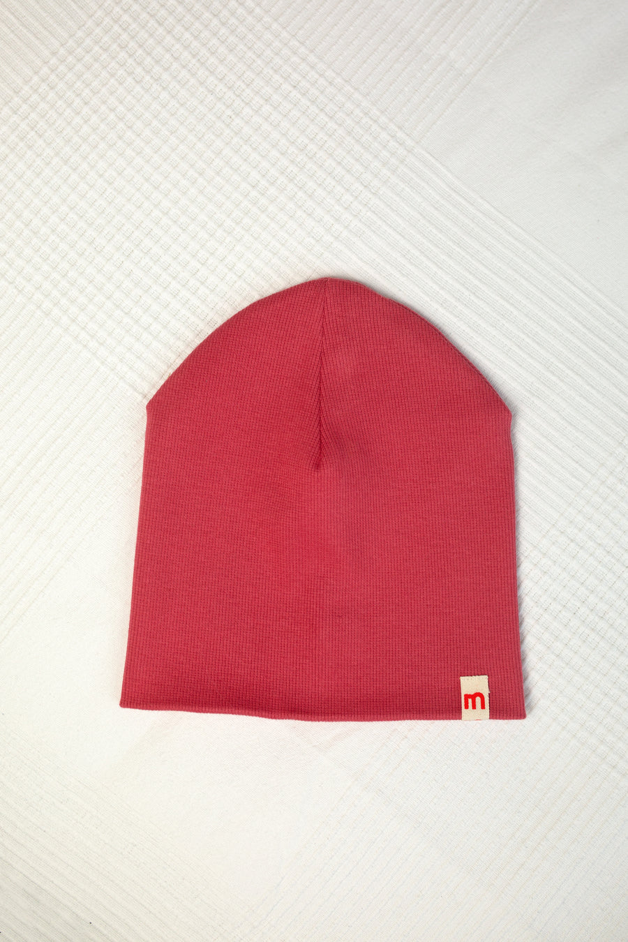 Double rib cotton hat Raspberry pink