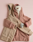 Beige and pink Teddy fabric jackets
