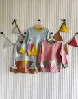 Mint pink and grey art fair sweatshirts