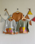 grey sand and olive green art fair sweatshirt