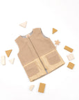 Beige Teddy vest with zipper