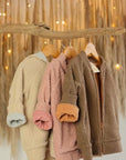 beige, pink and brown Teddy fabric jackets