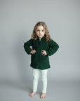green teddy jacket with zipper and mint leggings