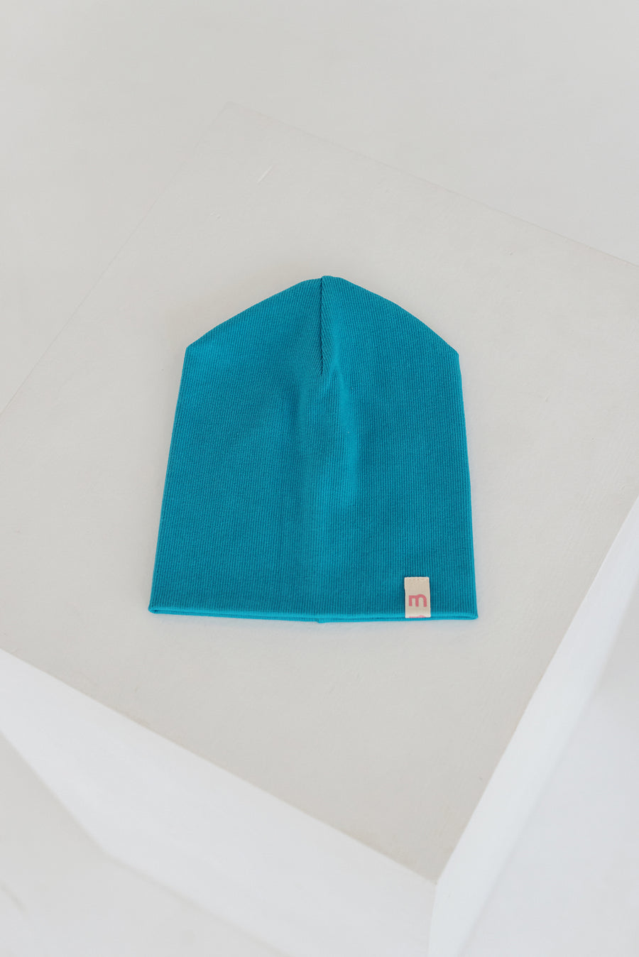 Blue double rib cotton hat