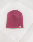 dark pink double rib cotton hat