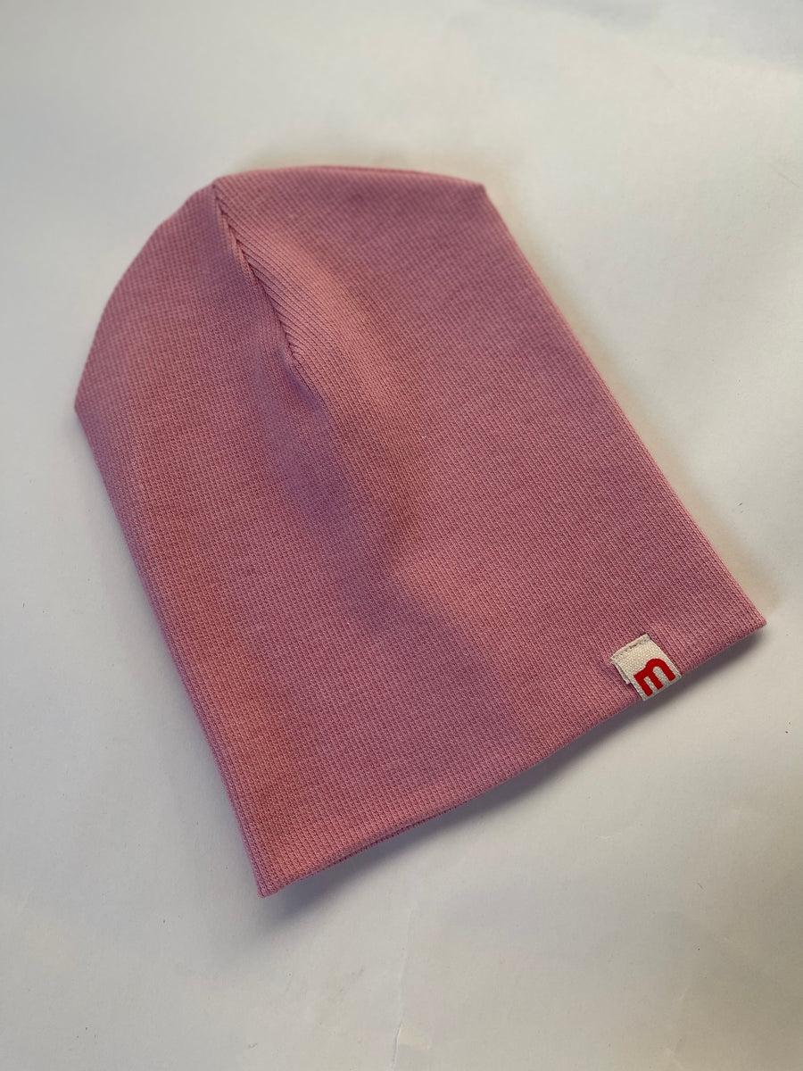 pink double rib cotton hat