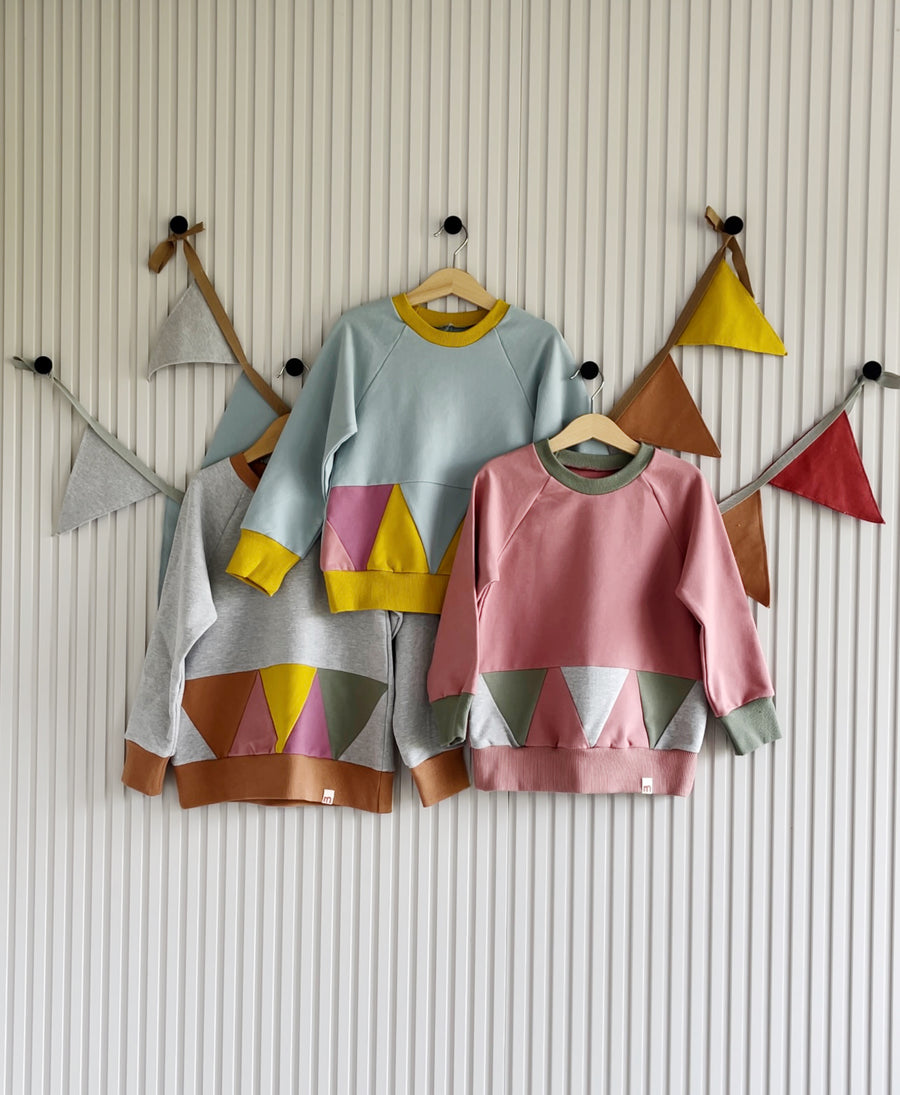 Mint pink and grey art fair sweatshirts