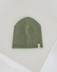 olive green double rib cotton hat