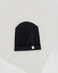 black double rib cotton hat